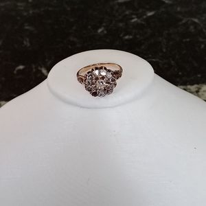 Antique Rose cut diamonds, very rare 9 carat gold more than 100 yrs old.